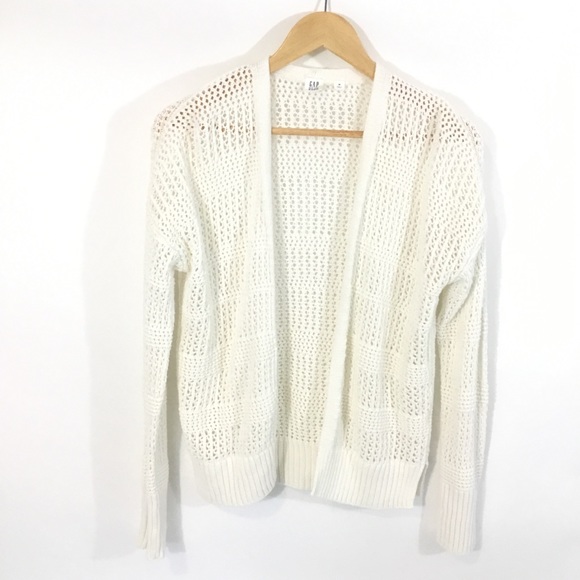 white open knit cardigan
